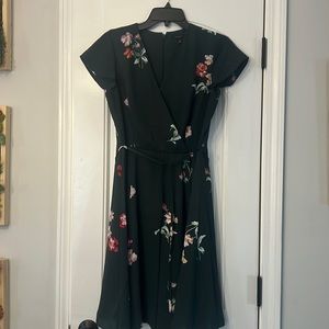 Ann Taylor floral faux wrap dress